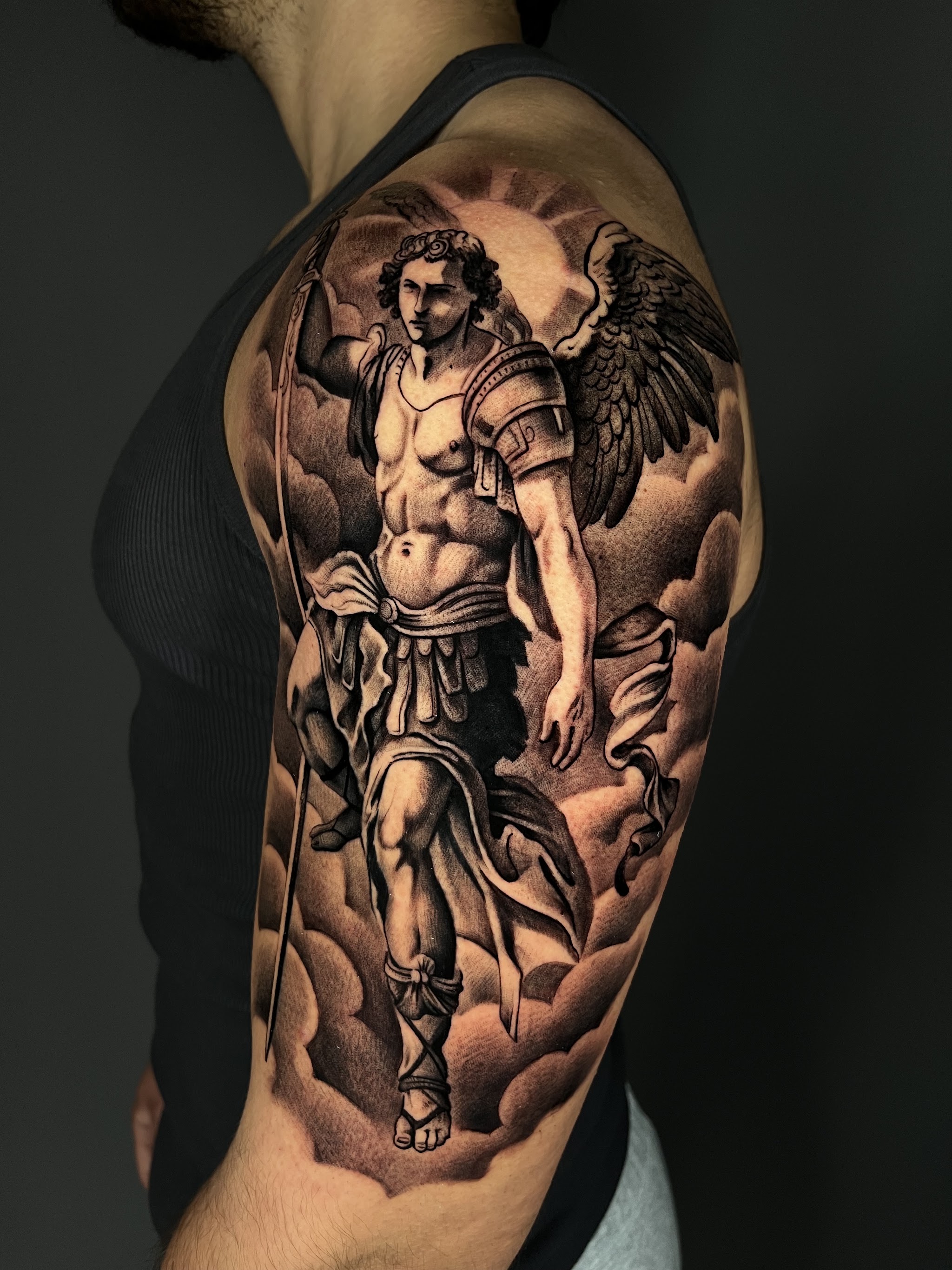 Manica black and grey con angelo